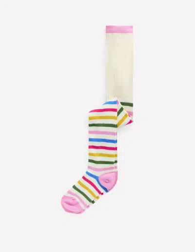 Boden Kids' Gemusterte Strumpfhose-weiches Naturweiss Bunt Streifen In Multi