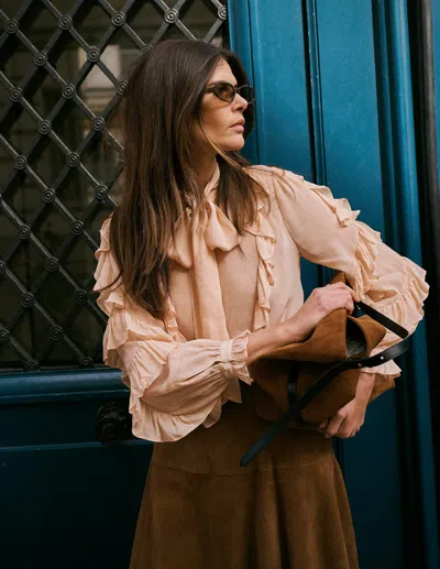 Boden Georgette-oberteil Mit Rüschen | Grösse 30 In Neutral