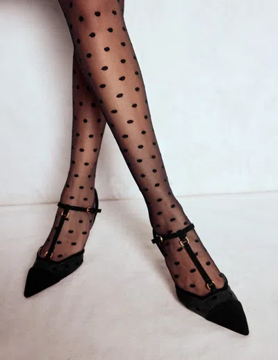 Boden Gepunktete Strumpfhose-schwarz In Black