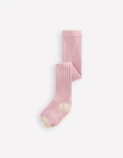 Boden Gerippte Baby-strumpfhose-vintage-rosa In Pink