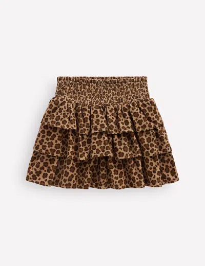 Boden Kids' Gesmokter Taillenrock Mit Rüschen In Braun | Grösse 98 In Brown