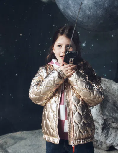 Boden Kids' Gesteppte Bomberjacke In Antikes Messing | Grösse 158 In Nude