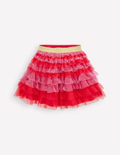 Boden Kids' Gestufter Tüllrock-himbeerrosa In Multi