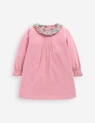 Boden Babies' Gewebtes Kleid Mit Rüschenausschnitt-animals/stripe In Pink