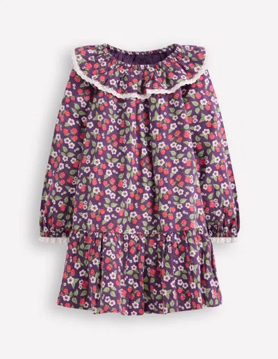 Boden Kids' Gewebtes Kleid Mit Spitzenbesatz-violett Vintage-beere In Purple