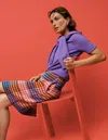 Boden Gia Wool Short Skirt Rainbow Blanket Multigingham  In Multi