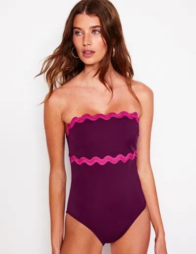 Boden Giant Rik Rak Swimsuitchocberry, Jewel Women
