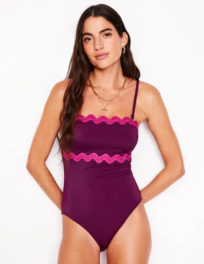 Boden Giant Rik Rak Swimsuitchocberry, Jewel Women  In Purple