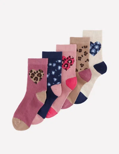 Boden Kids' Girls 5-pack Socks | Size 9-12 In Multi