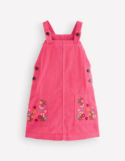 Boden Kids' Girls Adeline A-line Overalls Dress In Red | Size 2-3 Years In Pink