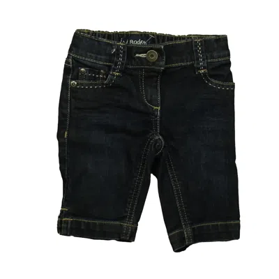 Pre-owned Boden Kids' Girls Blue Jean Shorts In Black