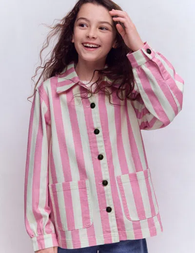 Boden Kids' Girls Denim Jacket In Pink | Size 8-9 Years