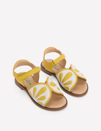 Boden Kids' Girls Fun Leather Sandals In Yellow | Size 36