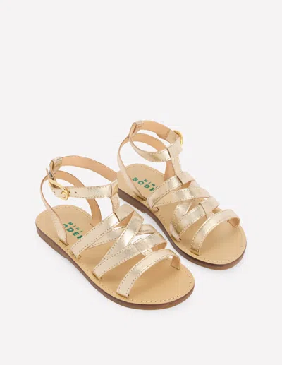 Boden Kids' Girls Gladiator Sandals In Metallic | Size 38 In Gold