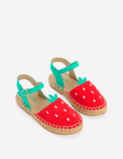 Boden Kids' Girls Novelty Espadrilles In Red | Size 34
