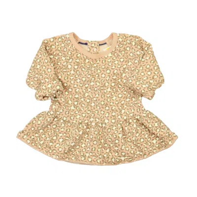 Pre-owned Boden Kids' Girls Pink White Brown Long Sleeve Shirt