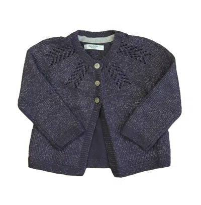 Boden Kids' Girls Purple Sparkle Cardigan In Blue
