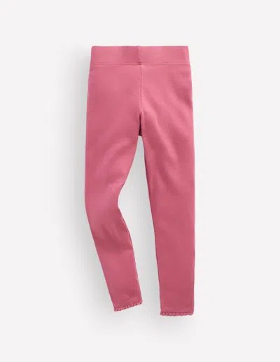 Boden Kids' Girls Ribbed Leggings In Pink | Size 2-3 Years