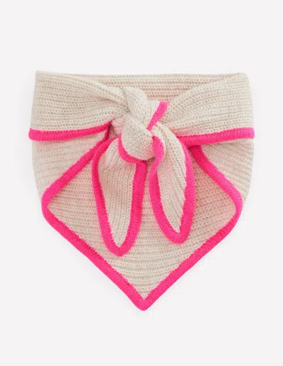 Boden Kids' Girls Triangle Knitted Scarf In Natural | Size 5-8 Years In Neutral