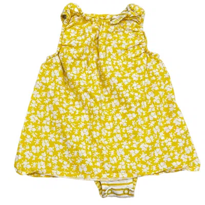 Pre-owned Boden Kids' Girls Yellow Floral Romper