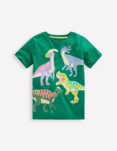 Boden Kids' Glow-in-the-dark T-shirt-shady Green Dinos Male