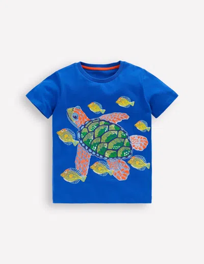 BODEN GLOW SUPERSTITCH T SHIRT GALLERY BLUE TURTLE BOYS BODEN