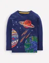 Boden Glow Superstitch T Shirt Medieval Blue Planets  In Blue