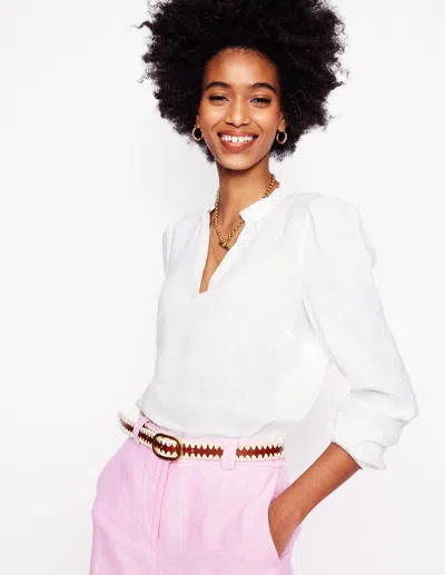 Boden Grace Linen Topwhite Women  In White