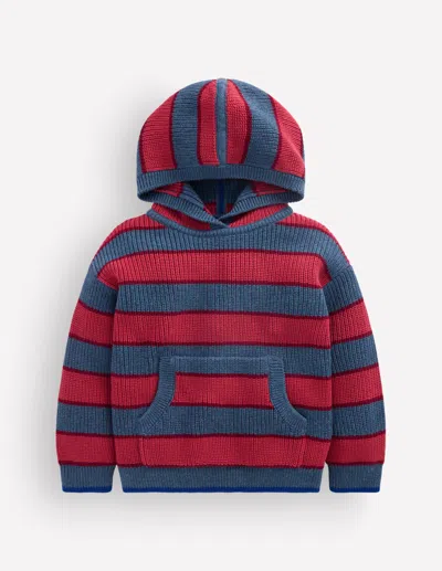Boden Kids' Grobstrick-kapuzenpullover Aus Baumwolle-denim In Blau | Grösse 98 In Multi
