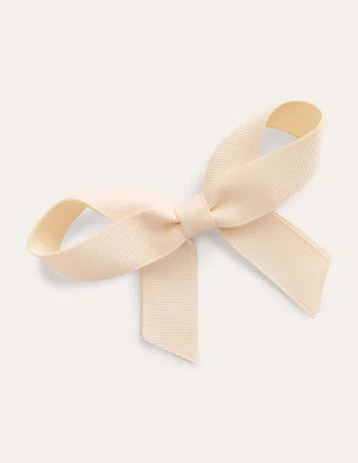 Boden Kids' Grosgrain Hair Bow Ivory Girls