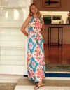 Boden Grown On Tie Trapeze Dresscerulean Blue, Bloom Geo Women  In Cerulean Blue/ Bloom Geo
