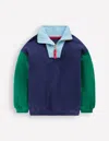 Boden Half Zip Sweatshirt Medieval Blue Colourblock  In Multi