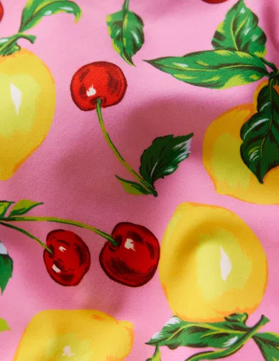 Boden Kids' Hallie Frill Strap Swimsuitcosmos Pink Lemons & Cherries Girls