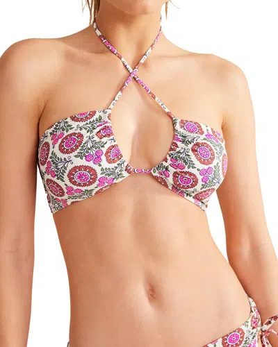 Boden Halter Neck Bandeau Bikini Top In Multi