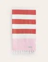 Boden Hammam Towelfirecracker Orange And Pink Women  In Firecracker Orange And Pink