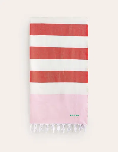 Boden Hammam Towelfirecracker Orange And Pink Women  In Multi