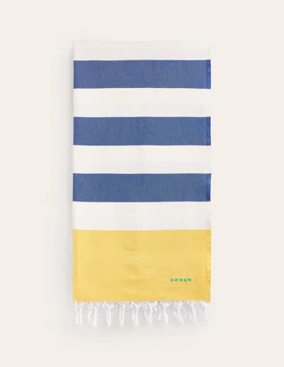Boden Hammam Towelmimosa Yellow And Bright Blue Women  In Multi
