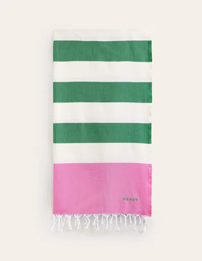 Boden Hammam Towelparty Pink And Green Women  In Multi