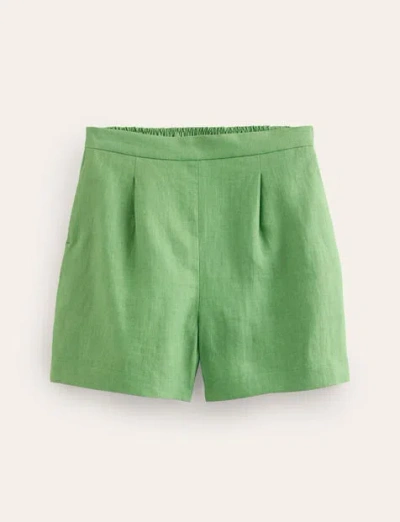 Boden Hampstead Linen Shorts Stone Green Women