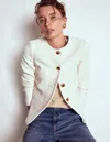 Boden Hampsted Textured Blazer Cream Texture