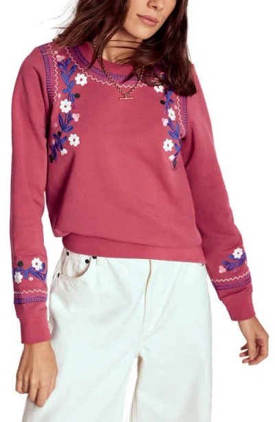 BODEN BODEN HANNAH EMBROIDERED FLORAL SWEATSHIRT