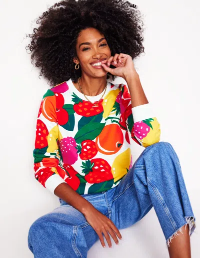 Boden Hannah Printed Sweatshirt Multi, Summer Fruits Women