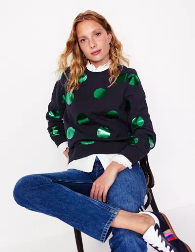Boden Hannah Sweatshirt Mit Print-marineblau, Grün Punkte In Blue