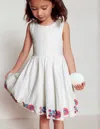 Boden Harper Crossback Dresswhite Embroidered Girls  In White