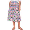Boden Hattie Poplin Midi Skirt In Green Multi