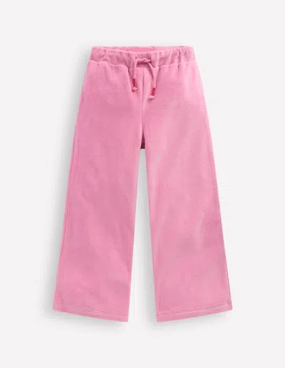 Boden Kids' Samt-jogginghose Mit Herztasche-kirschblütenrosa In Pink