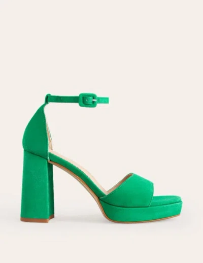 Boden Heeled Platform Sandals Green Women