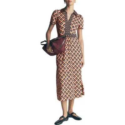 Boden Heidi Jersey Midi Tea Dress In Multi