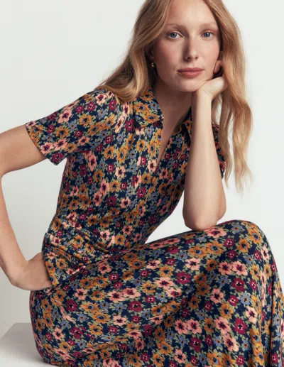 Boden Heidi Midi-teekleid Aus Jersey In Blau | Grösse 30 In Blue