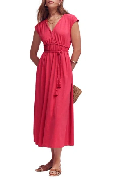 Boden Heidi Ruched Jersey Midi Dress In Pink